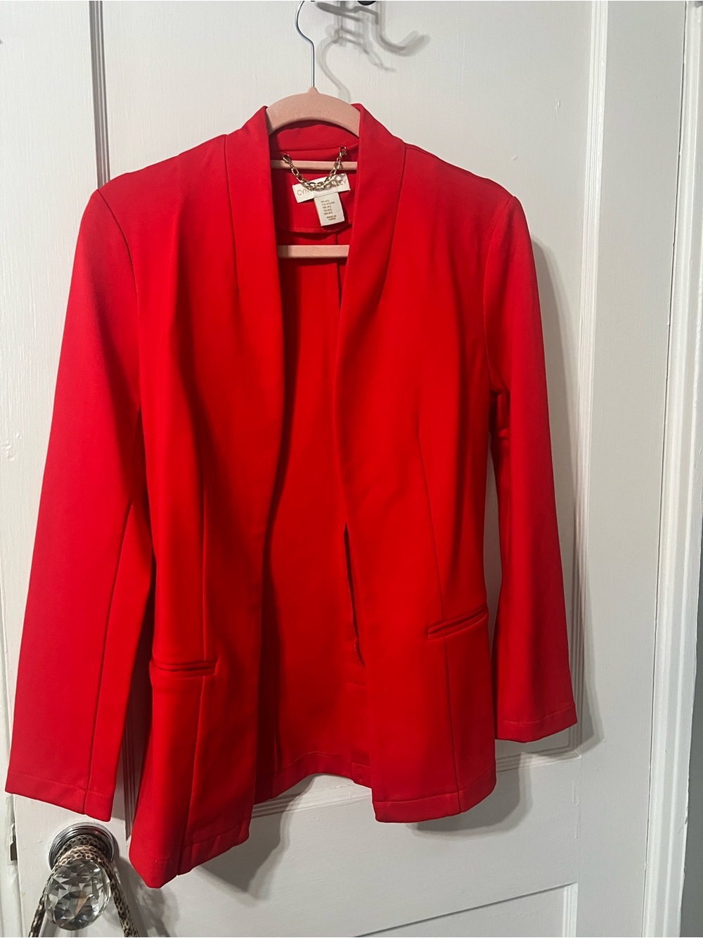 Cynthia Rowley Red Open-Front Blazer